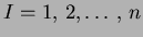 $ I = 1,\, 2,\ldots ,\,n$