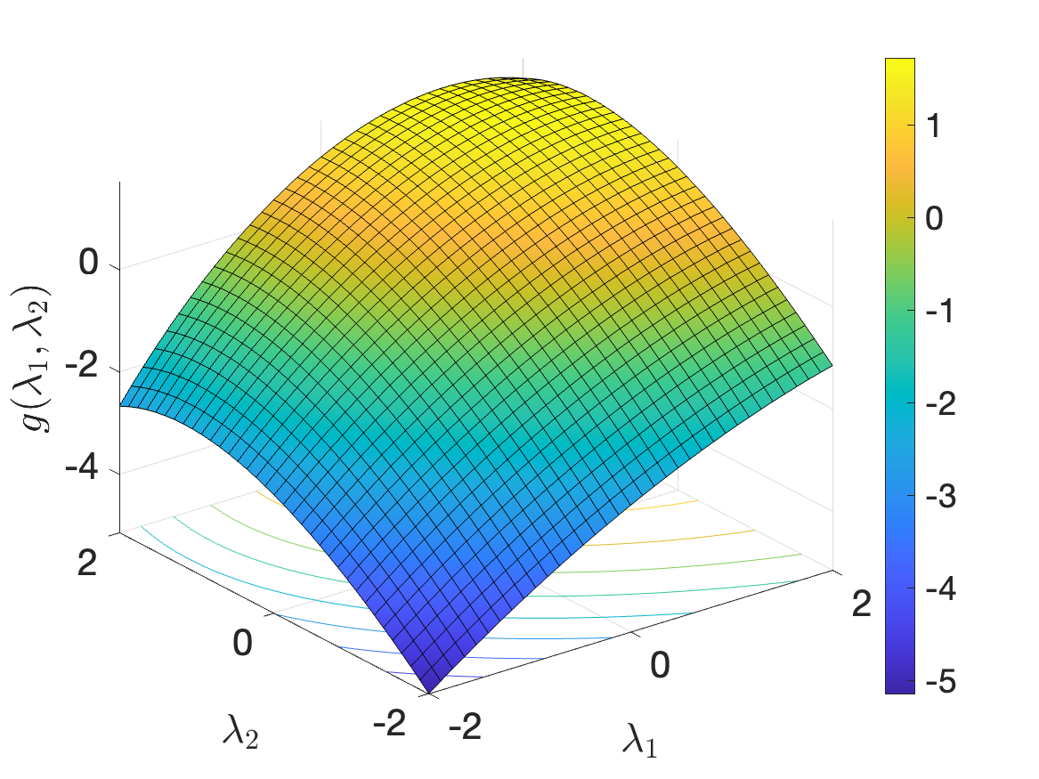 Plot of dual function